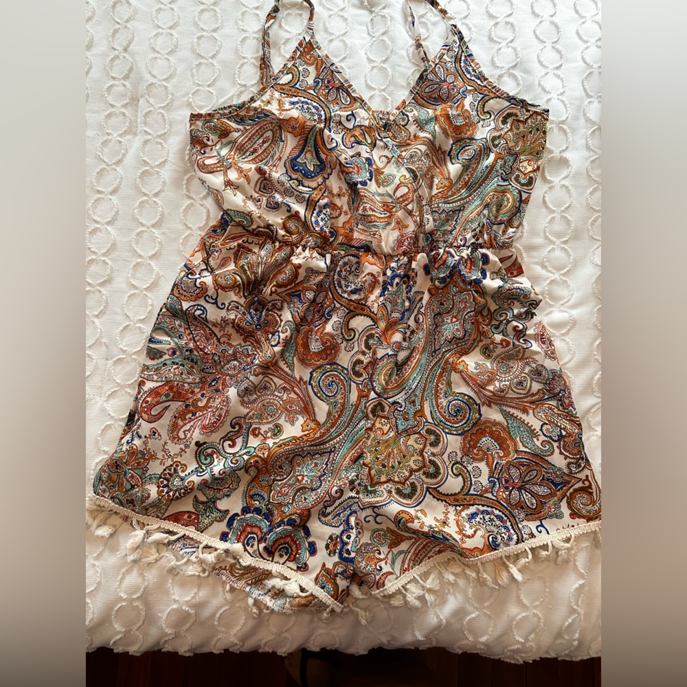 Women’s Boho Print with fringe:XL